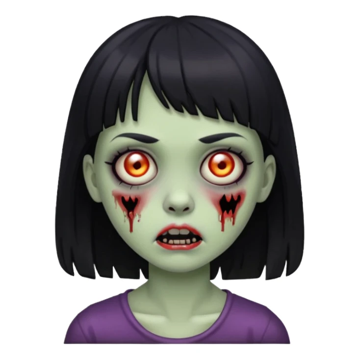 girl zombie with black bangs sticker