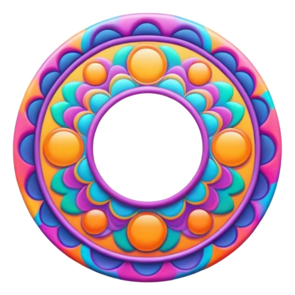 Psychedelic colored circle Border sticker