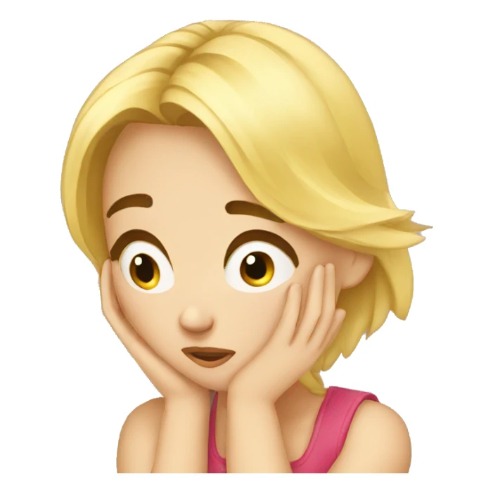 Cute blond girl facepalm sticker