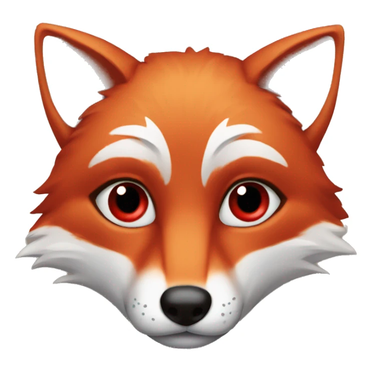 "deep lush red fox face" with hearts in eyes sticker