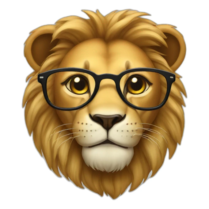 lion with glasses sticker