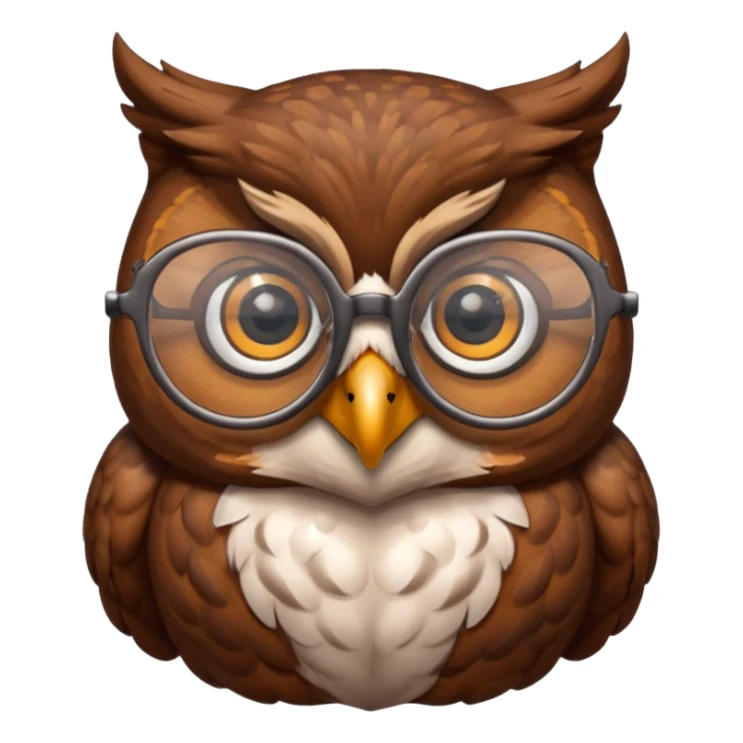 magic owl with glasses and sticker
