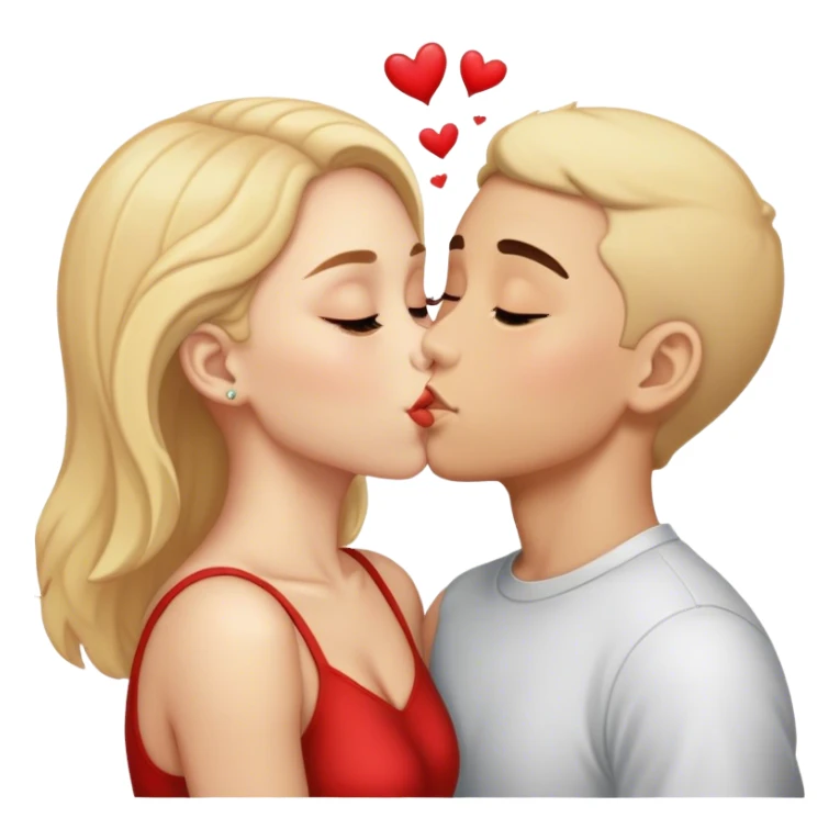 Boy girl kiss sticker