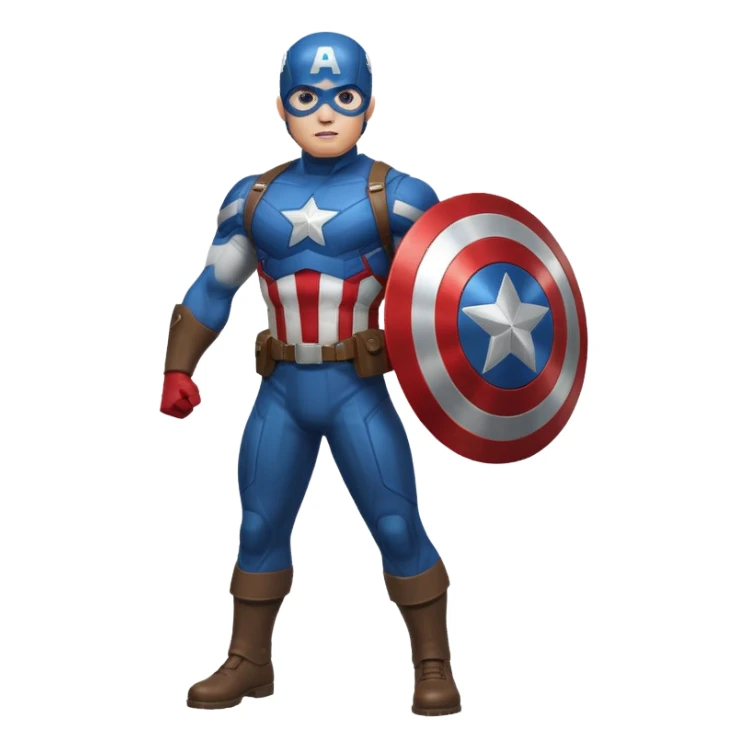 Captain America, classic costume, shield, heroic pose sticker