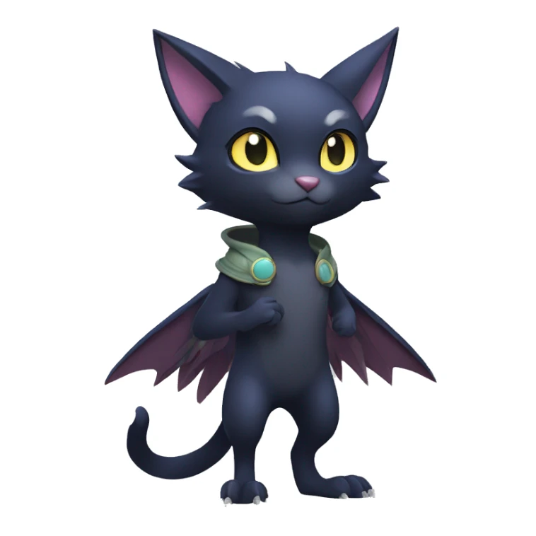 Cool Anthro Black Noibat-Quilava-Cat-Pokémon Full Body sticker