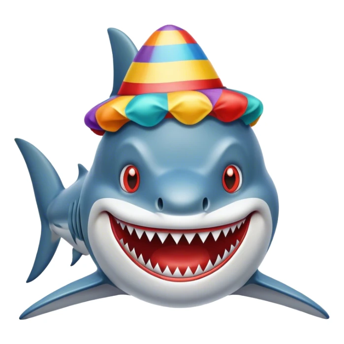 Shark with clown hat sticker