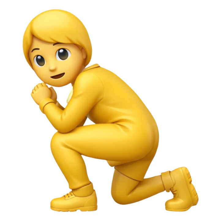 crouching emoji sticker