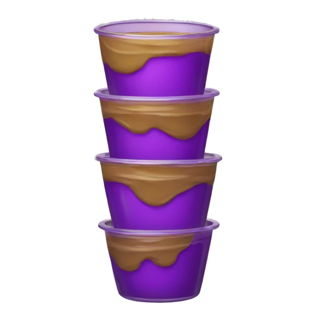 Make me 3 cups stacked on eachother with purple liquid inside sticker