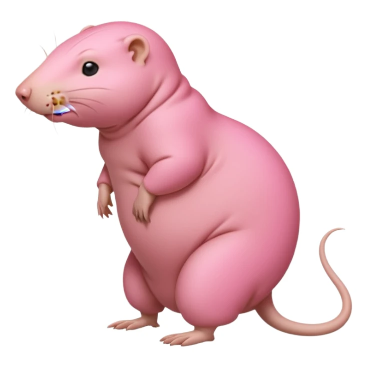 a sideways standing naked mole rat sticker