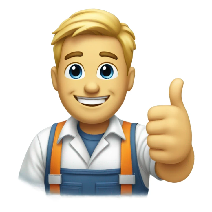 hvac technician,-smile,-thumbs-up sticker