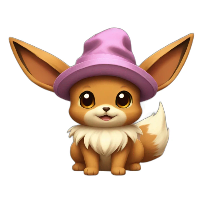 Eevee with a hat sticker