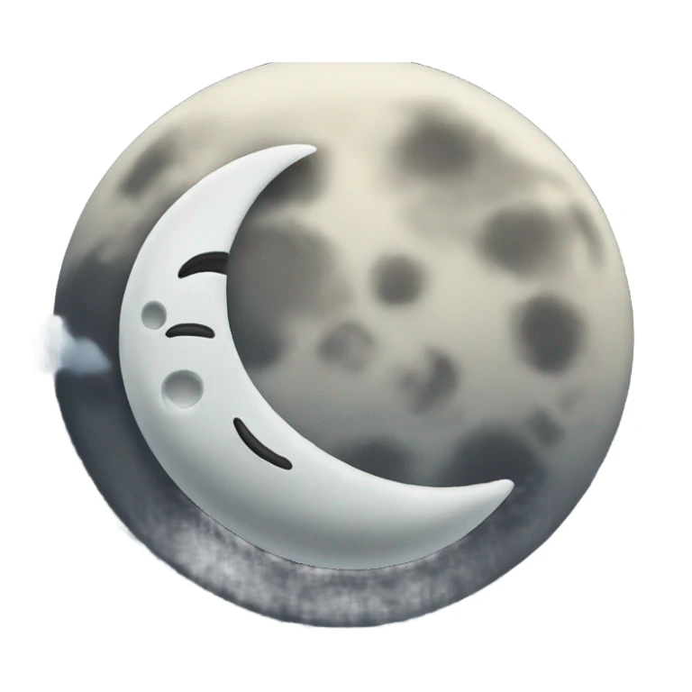 Moon with a croen sticker