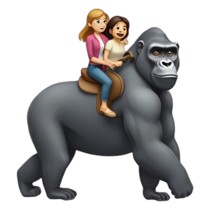 Gorilla riding wife sticker