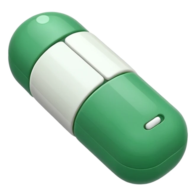 pill emoji green and white sticker