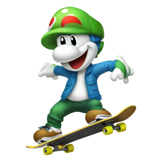 yoshi new year skate boarding sticker