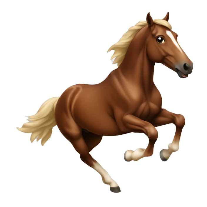 Brown horse jumping sticker