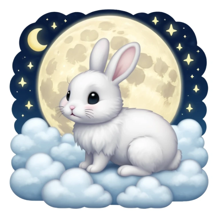 🐰☁️🌙 Dreamy bunny under the moon sticker