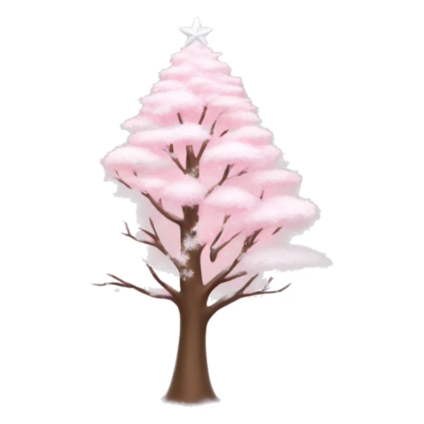 Light snow Pink tree Christmas  sticker