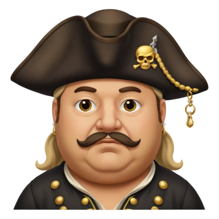 pirate very fat man sticker