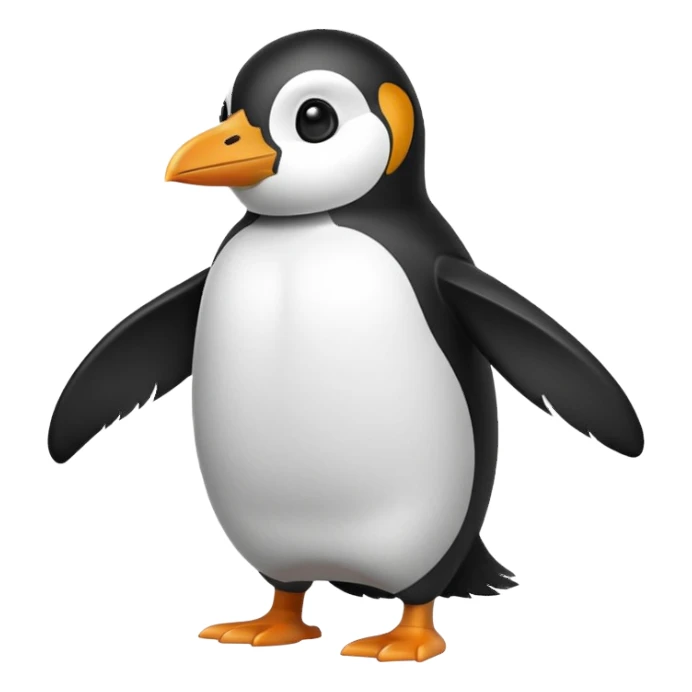 cartoon penguin, playful sticker