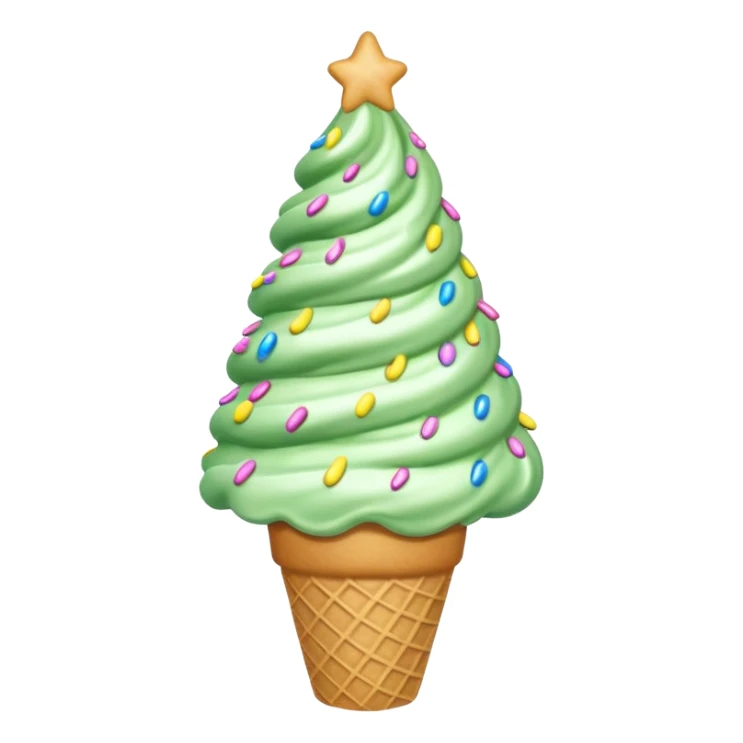 Ice cream cone Christmas tree sticker