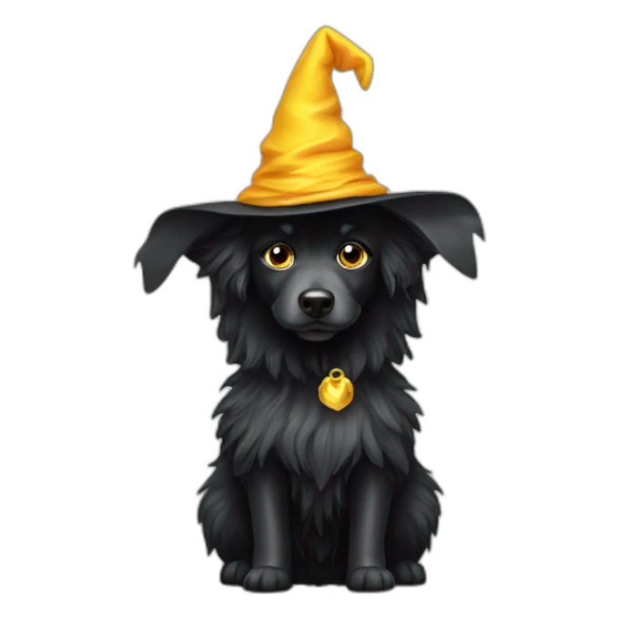 groenendael dog with wizard hat sticker