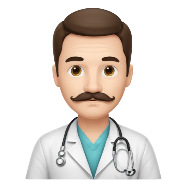doctor with mustache sticker