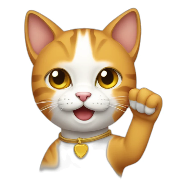 a cat holding its finger sticker