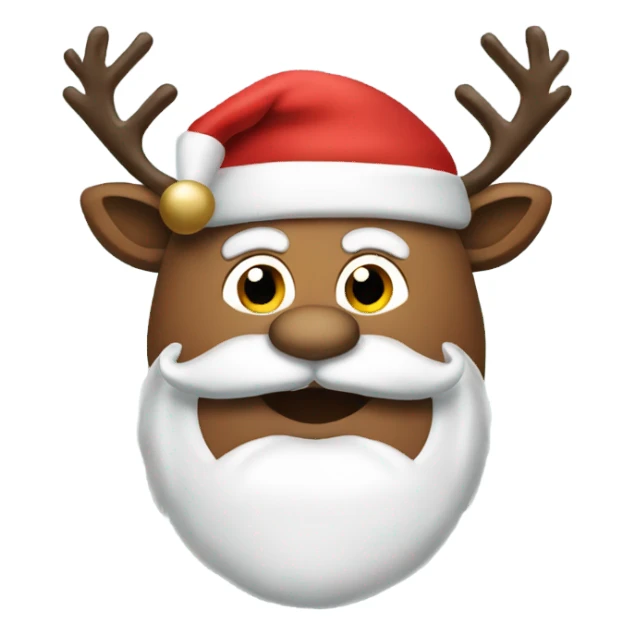 santa and his reindeer sticker