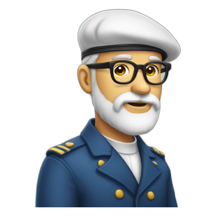 White beard - beret - glasses sticker