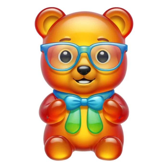 gummy bear with glassess sticker