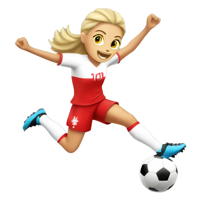 Poland female soccer player jumping sticker