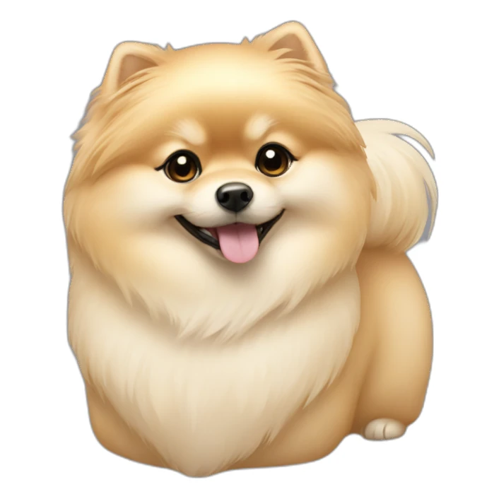 cream pomeranian hugging girl with bangs sticker