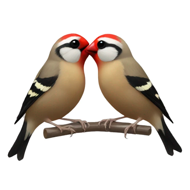 Finches kissing sticker