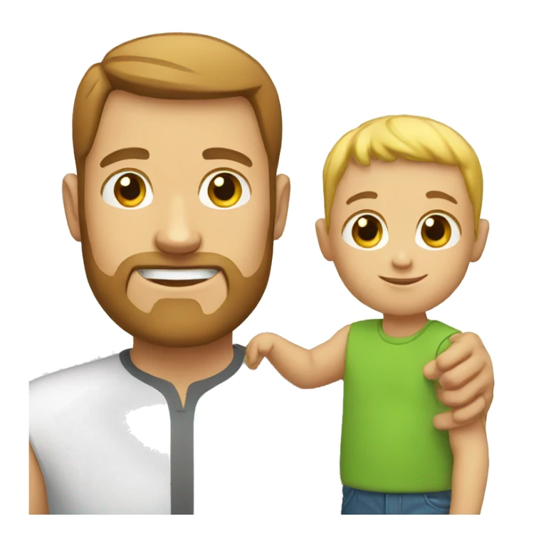 white dad with kid sticker