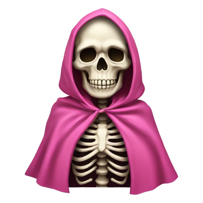 Skeleton with pink cloak sticker