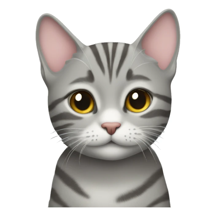 Grey tabby cat giving a kiss  sticker