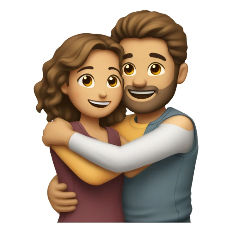 couple hug with warm smiles sticker