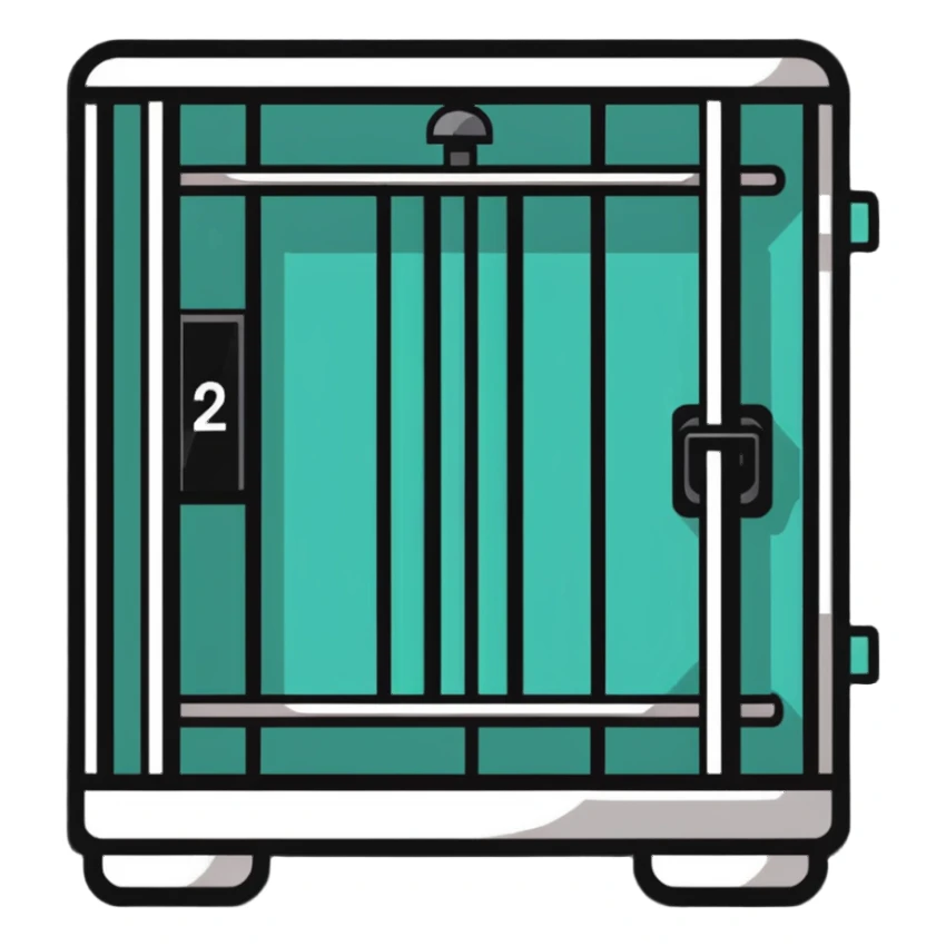 alarm clock imprisoned in a jail cell sticker