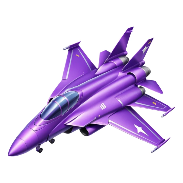 Sparkly purple fighter jet sticker