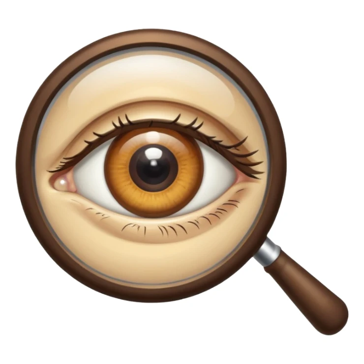 magnifying glass with eye sticker