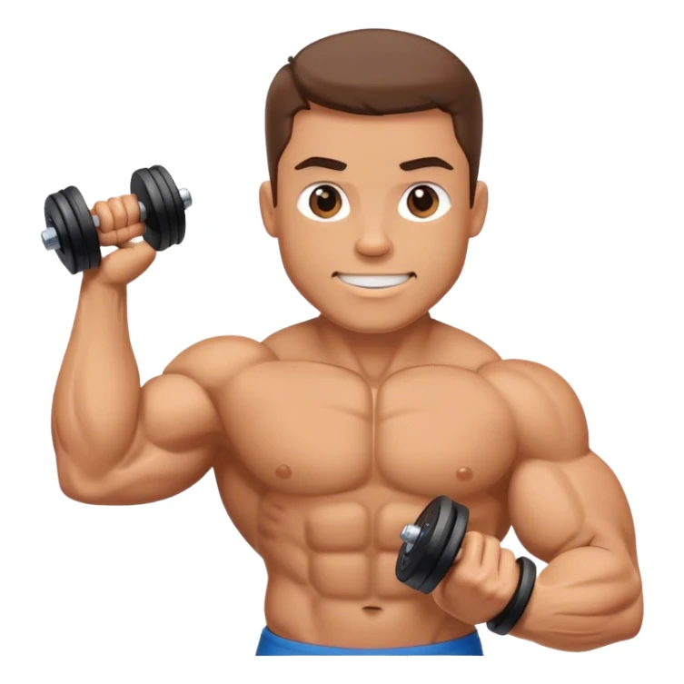 bicep side view holding a dumbbell sticker