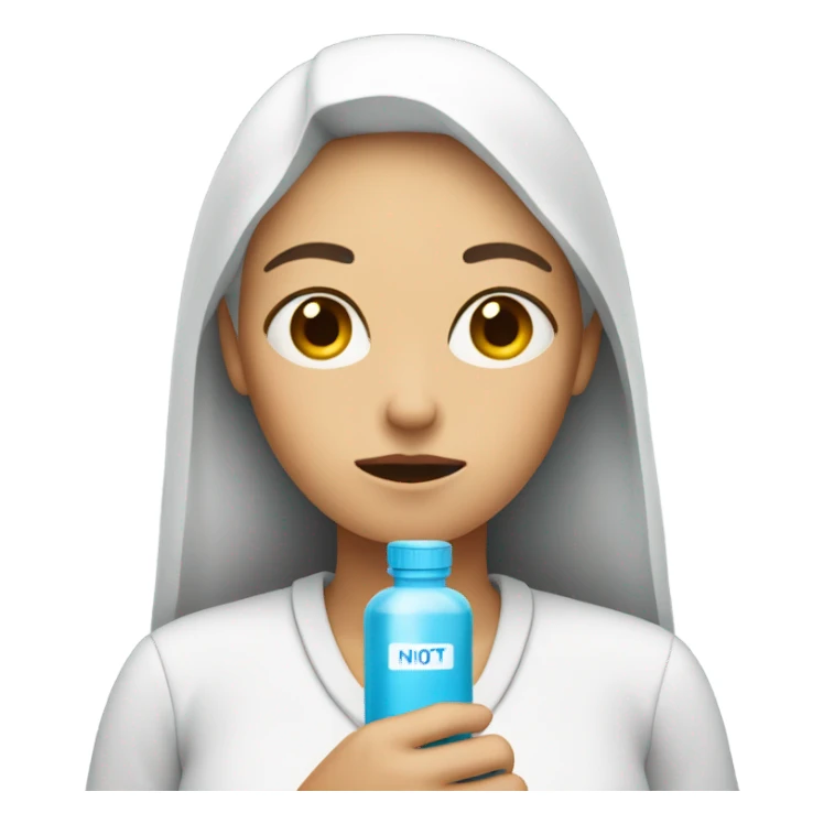 Sad lady with pill bottle  sticker