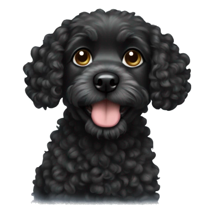 Small black curly dog sticker