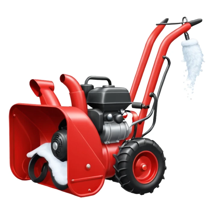 red snowblower emoji with snow being blown actively sticker