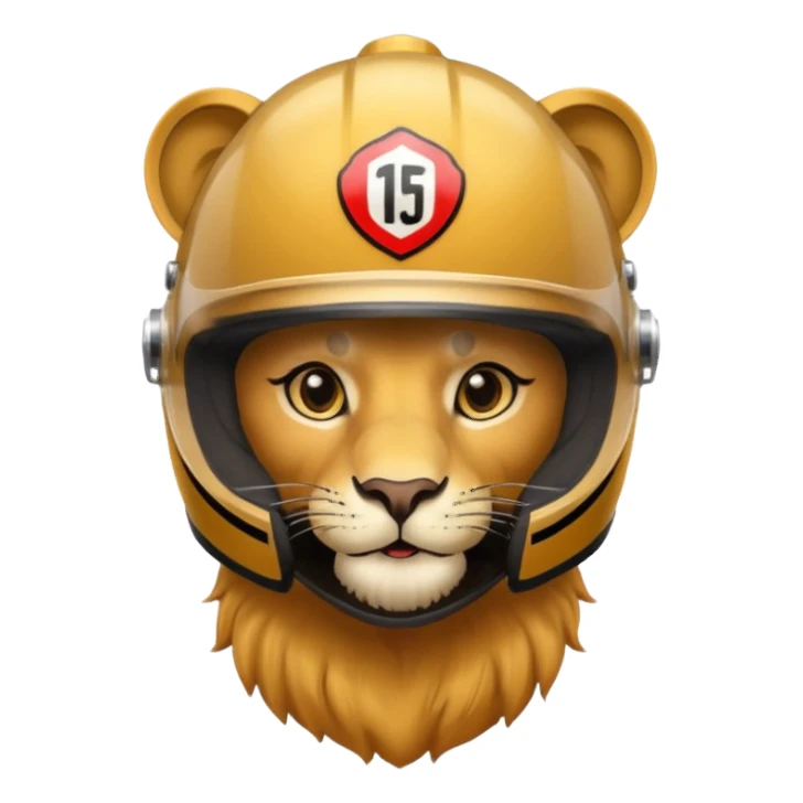Lion with racing helmet potrait  sticker