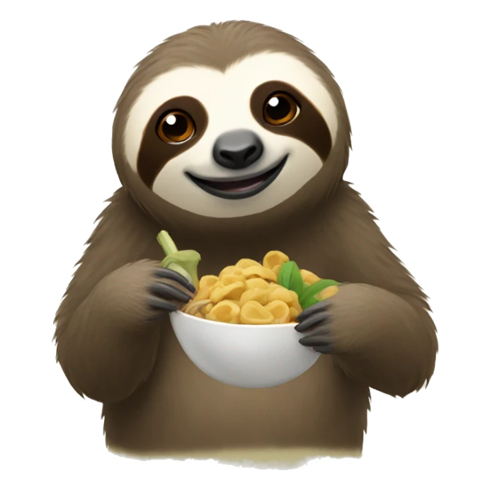 sloth eating food sticker