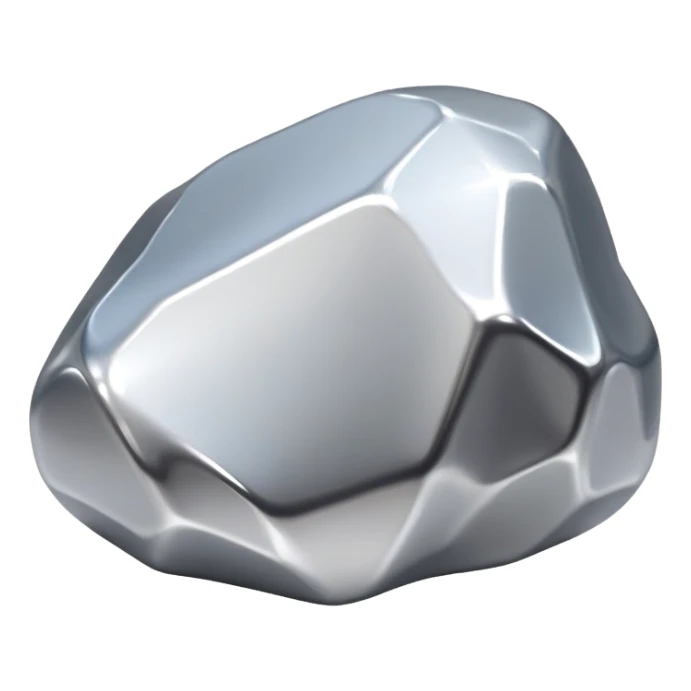 shiny silver metal nugget sticker