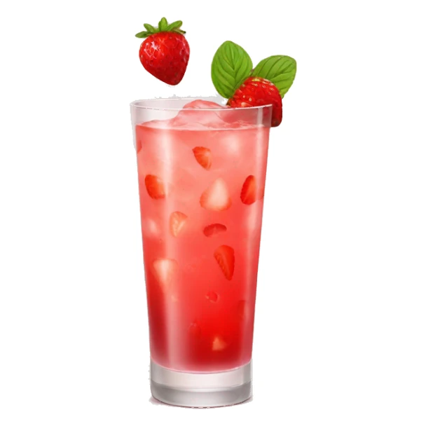 strawberry cocktail with basil sticker