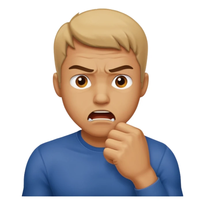 Man biting his fist sticker